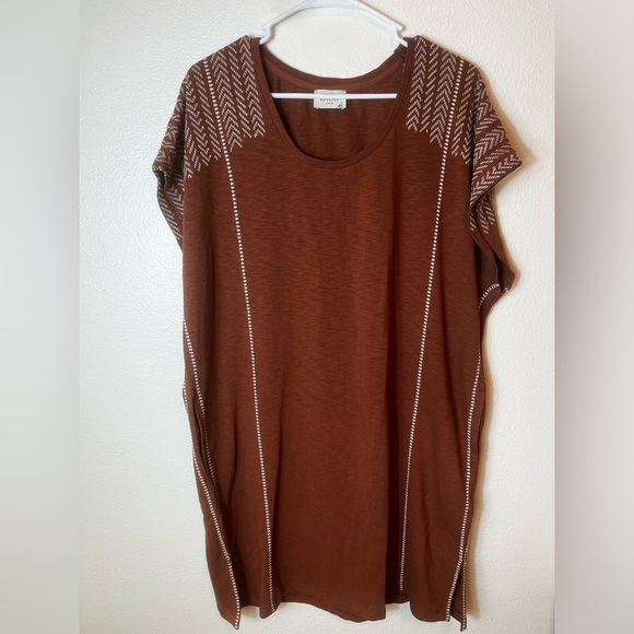 Wrap London Embroidered Cotton Jersey Kaftan Dress in Chili Size 8 - Picture 6 of 9